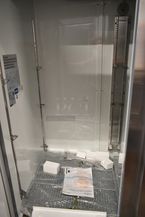 BRAND NEW SCRATCH AND DENT! 2024 Mainstreet 829BMR49F Stainless Steel Commercial 54" Solid Door Reach-In Freezer w/ Poly Coated Racks. 115 Volts, 1 Phase. Tested and Working! - Image 7 of 10