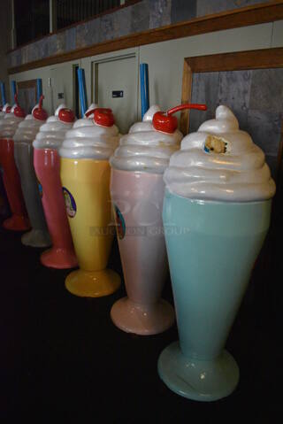 5 Decorative Sundae Statues. 24x24x70. 5 Times Your Bid! BUYER MUST REMOVE. (Susquehanna Ale House)