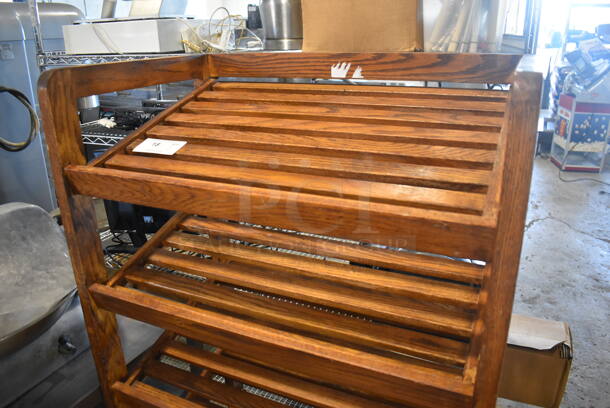 Wooden 5 Tier Shelving Unit on Commercial Casters. 31x20x54 - Image 4 of 6