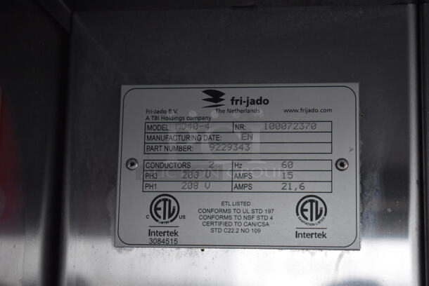 Fri-jado MD40-4 SB Stainless Steel Commercial Floor Style Open Grab N Go Heated Merchandiser w/ Metal Shelves on Commercial Casters. 208 Volts, 1 Phase. 39.5x30.5x79 - Image 4 of 5