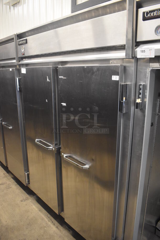Continental 2RE Stainless Steel Commercial 2 Door Reach In Cooler on Commercial Casters. 115 Volts, 1 Phase. 57x34x82. Tested and Working! - Image 1 of 6