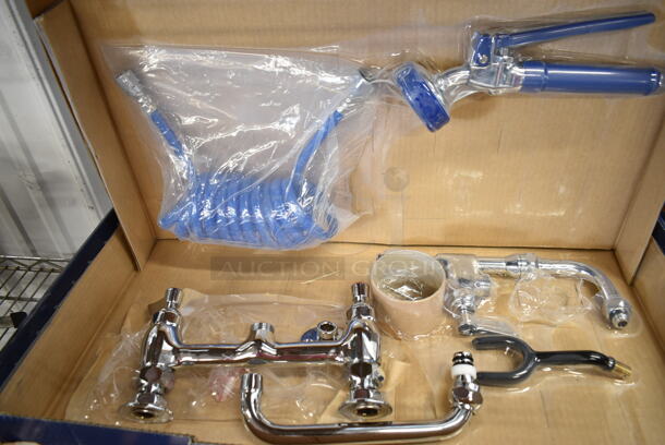 BRAND NEW SCRATCH AND DENT! Waterloo 750FDU88 2.6 GPM Deck-Mounted Pet Grooming / Utility Faucet with 8" Centers, 9' Coiled Hose, and 8" Add-On Faucet - Image 2 of 3
