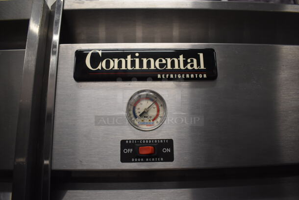 Continental 2RE Stainless Steel Commercial 2 Door Reach In Cooler on Commercial Casters. 115 Volts, 1 Phase. 57x34x82. Tested and Working! - Image 3 of 6