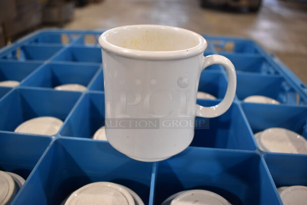 ALL ONE MONEY! Lot of 8 Dish Caddies on Dish Caddy Dolly w/ Various Glasses Including Wine Glasses and Ceramic Mugs - Image 11 of 12