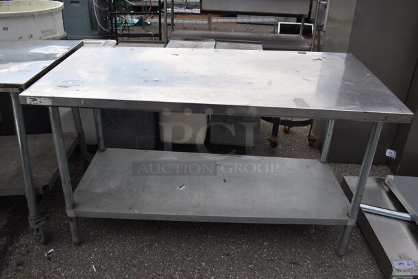 Stainless Steel Table w/ Metal Under Shelf. 60x30x34