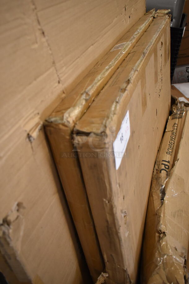 2 BRAND NEW SCRATCH AND DENT! Lancaster Table & Seating 1643048TFGRY 30" x 48" Rectangular Thermo-Formed MDF Table Top with Gray Wood Finish. 2 Times Your Bid! - Image 2 of 5