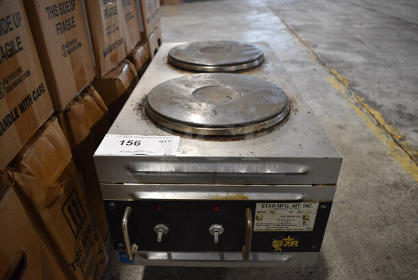 Star Model 502F Stainless Steel Commercial Countertop Electric Powered 2 Burner Hot Plate Range. 208/240 Volts, 1 Phase. 12x24x13 - Image 1 of 6