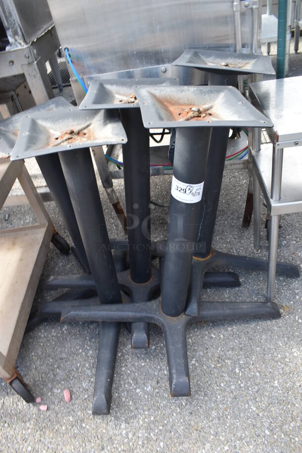 5 Black Metal Dining Height Table Bases. 5 Times Your Bid! - Image 2 of 3