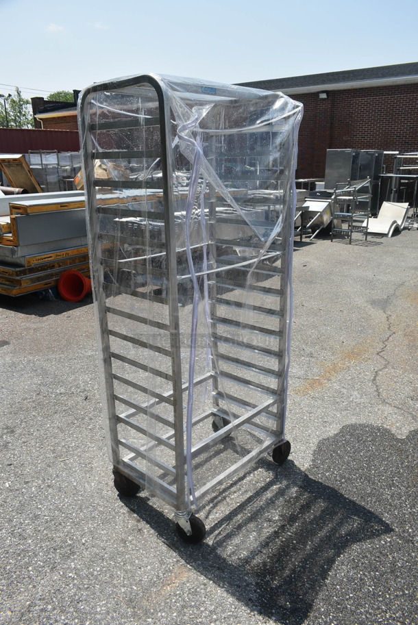 Metal Commercial Pan Transport Rack w/ Clear Cover on Commercial Casters. - Image 2 of 4