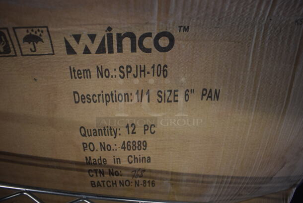 12 BRAND NEW IN BOX! Winco SPJH-106 Stainless Steel Full Size Drop In Bins. 1/1x6. 12 Times Your Bid! - Image 4 of 5