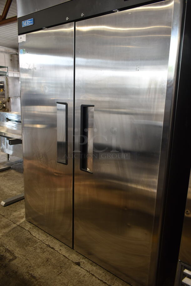 Turbo Air M3F47-2 Stainless Steel Commercial 2 Door Reach In Freezer w/ Poly Coated Racks and Commercial Casters. 115 Volts, 1 Phase. Tested and Powers On But Does Not Get Cold - Image 3 of 6