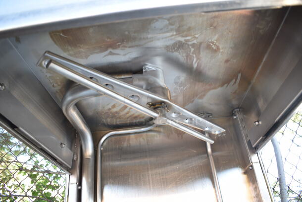 Hobart Stainless Steel Commercial Straight Pass Through Dishwasher w/ Right Side Clean Side Dishwasher Table. 208-240 Volts, 3 Phase.  - Image 5 of 9