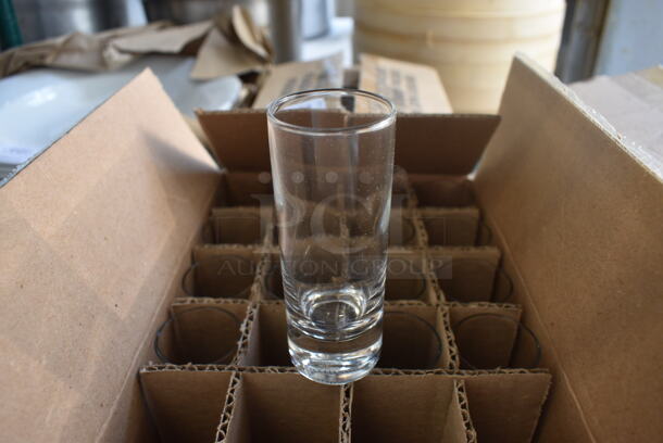 24 BRAND NEW IN BOX! Libbey 2.5 oz Cordial Glasses. 1.5x1.5x4. 24 Times Your Bid!
