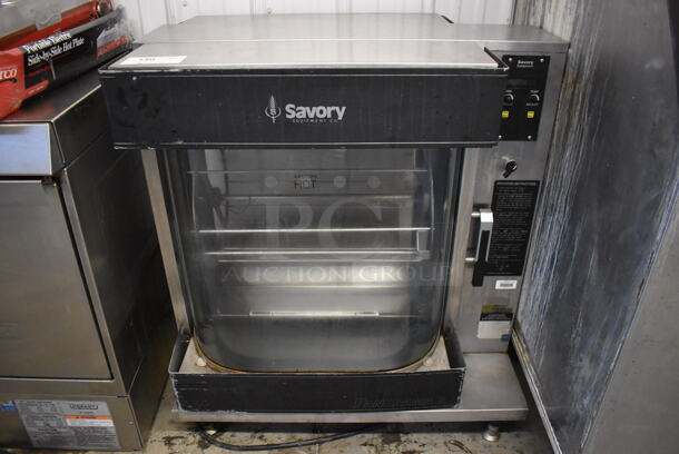 Savory Stainless Steel Commercial Countertop Electric Powered Rotisserie Oven. 208/240 Volts, 3 Phase.