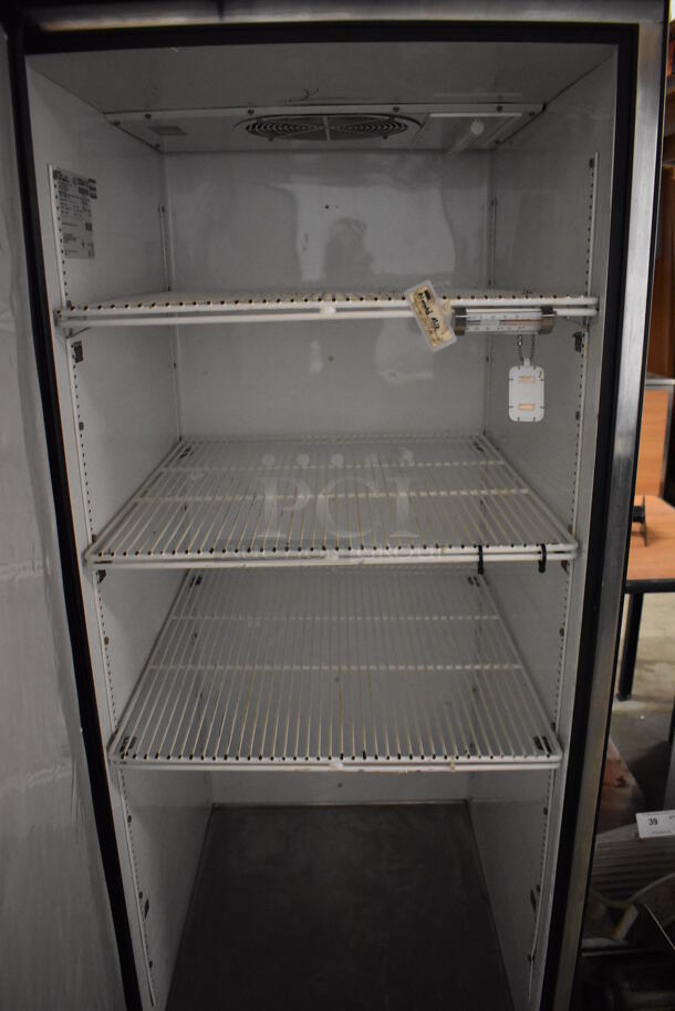 2011 True TG1R-1S Stainless Steel Commercial Single Door Reach In Cooler w/ Poly Coated Racks on Commercial Casters. 115 Volts, 1 Phase. 29x35x83. Tested and Working! - Image 3 of 6