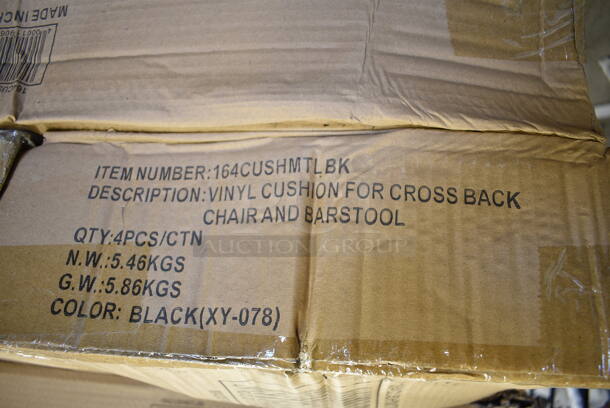 7 Boxes of 4 BRAND NEW SCRATCH AND DENT! Lancaster Table & Seating 164CUSHMTLBK 2 1/2" Black Vinyl Padded Seat for Metal Frame Seating. 7 Times Your Bid! - Image 3 of 3