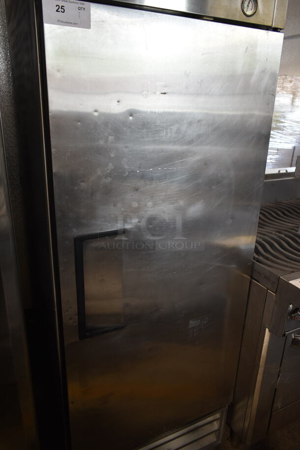 True T-19 Stainless Steel Commercial Single Door Reach In Cooler w/ Poly Coated Racks. 115 Volts, 1 Phase. Tested and Powers On But Does Not Get Cold - Image 3 of 5