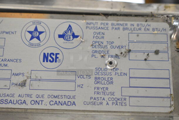 BRAND NEW SCRATCH AND DENT! US Range UTOG24-4 Stainless Steel Commercial Countertop Natural Gas Powered 4 Burner Range. Missing 1 Grate. - Image 7 of 7