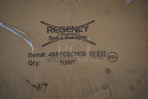 BRAND NEW SCRATCH AND DENT! Regency 460ECSC1836 NSF Chrome Wire Security Cage - 18" x 36" x 61" - Image 4 of 4