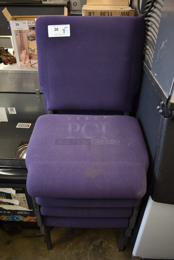 8 Purple Chairs on Metal Legs. 8 Times Your Bid!