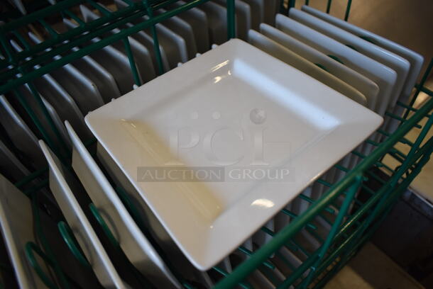 ALL ONE MONEY! Lot of 5 Crates of 20 White Ceramic Square Plates. 6.5x6.5x1 - Image 2 of 4