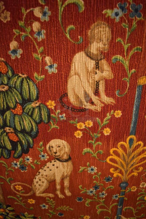 HIGH END REPRODUCTION of Framed Tapestry of The Lady and The Unicorn; Touch. This Tapestry is One of Five Parts That Tell a Story of The Lady and The Five Senses - Image 5 of 11