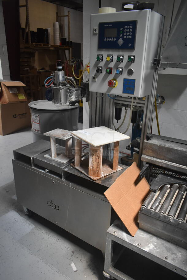 2016 Aba TFGESF-S1-X Gray Metal Commercial Floor Style Semiautomatic Net Weight Filling Machine on Commercial Casters. BUYER MUST REMOVE. - Image 3 of 9