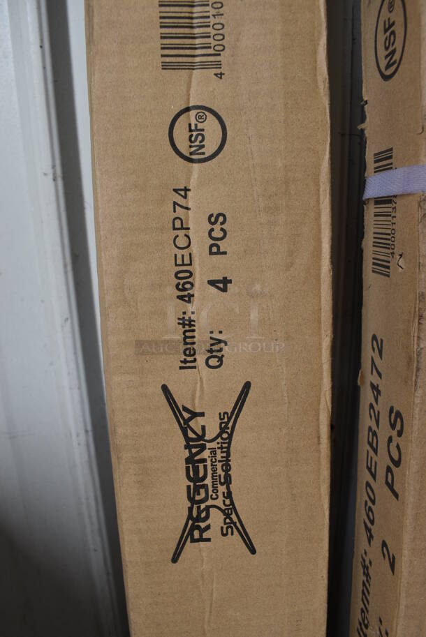 ALL ONE MONEY! Lot of 4 BRAND NEW IN BOX! Regency Chrome Finish Poles. 74" - Image 2 of 4