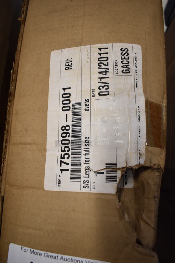 2 Boxes of BRAND NEW! 1755096-0001 Stainless Steel Legs for Full Size Convection Oven. 2 Times Your Bid! - Image 2 of 3