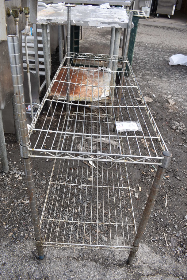 Chrome Finish 2 Tier Wire Shelving Unit. BUYER MUST DISMANTLE. PCI CANNOT DISMANTLE FOR SHIPPING. PLEASE CONSIDER FREIGHT CHARGES. 36x18x38.5 - Image 2 of 5