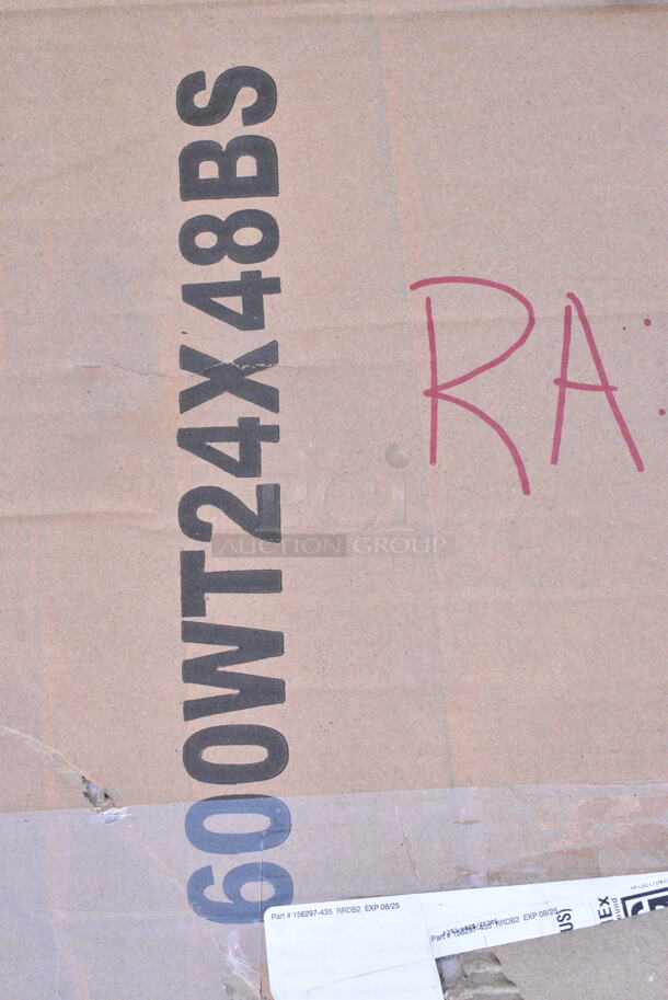 3 BRAND NEW SCRATCH AND DENT! Items Including 600WS1872HD Regency 16 Gauge Stainless Steel 18" x 72" Heavy-Duty Wall Shelf, 600TS1830S Regency 18" x 30" 16-Gauge 304 Stainless Steel Commercial Work Table with Undershelf, 600WT24X48BS Regency 24" x 48" 16-Gauge 304 Stainless Steel Commercial Open Base Work Table with 4" Backsplash. 3 Times Your Bid! May Be Missing Pieces. - Image 5 of 5
