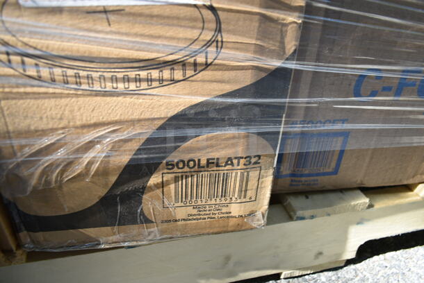 PALLET LOT of 31 BRAND NEW Boxes Including 966UPWIDEKFT-500 OneUp by Choice Kraft 2-Ply Wide Interfold 6 1/2" x 8 1/2" Dispenser Napkin - 6000/Case, 127SB32COMBO Choice 32 oz. Clear Plastic Salad Bowl with Lid - 150/Case, 347TCL9 Choice 9 oz. Clear Disposable Plastic Tumbler - 500/Case, 130BKFKSH Choice Black Heavy Weight Wrapped Plastic Cutlery Pack - 500/Case, 347SLWG8 Visions 8 oz. Heavy Weight Clear Plastic Stemless Wine Glass - 64/Case, 127RDTFLBULK Choice Microwavable Translucent Customizable Recessed Fit Deli Lid - 500/Case, 500LFLAT32 Choice Clear Plastic Flat Lid with Straw Slot - 32 oz. - 500/Case, 5014046XXH Lavex Pro 45 Gallon 3 Mil 40" x 46" Low Density Heavy-Duty Industrial Contractor Black Trash Bag / Can Liner - 50/Case, 394325M Noble NexGen Powder-Free Disposable Blue Hybrid 3 Mil Thick Gloves - Medium - 1000/Case, 500TO993C3 Choice 9" x 9" x 3" Microwaveable 3-Compartment Black / Clear Plastic Hinged Container - 100/Case, 395OP EcoChoice Compostable Sugarcane / Bagasse 10" x 12 1/2" Oval Platter - 500/Case, 500CFT White Premium C-Fold Towel - 2200/Case, 128HD16COMBO Choice Heavy Duty 16 oz. Microwavable Translucent Plastic Deli Container and Lid Combo Pack - 240/Case, 2 Box 760PCC07W Choice 7 oz. White Poly Paper Cold Cup - 2000/Case, 128HD8COMBO Choice Heavy Duty 8 oz. Microwavable Translucent Plastic Deli Container and Lid Combo Pack - 240/Case, 128HD16COMBO ChoiceHD 16 oz. Microwavable Translucent Plastic Deli Container and Lid Combo Pack - 240/Case, 500LDOMEW Choice 9 oz., 12 oz., 16 oz., 20 oz., 24 oz. Clear PET Dome Lid with 2" Hole - 1000/Case, 500TW7 Choice 7 oz. Translucent Thin Wall Plastic Cold Cup - 2500/Case. 31 Times Your Bid!  - Image 11 of 12