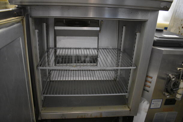 Randell Stainless Steel Commercial Single Door Work Top Cooler on Commercial Casters. 27x30x38.5. Tested and Powers On But Does Not Get Cold. - Image 3 of 4