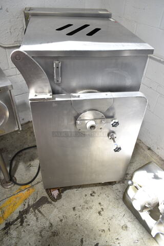 VPMB300 Stainless Steel Commercial Floor Style Meat Mixer Grinder on Commercial Casters. 220 Volts. 