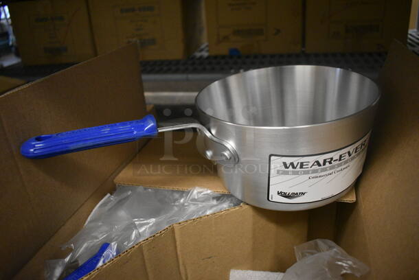 4 BRAND NEW IN BOX! Vollrath Wear Ever Metal Sauce Pans. 15x8x4.5. 4 Times Your Bid!