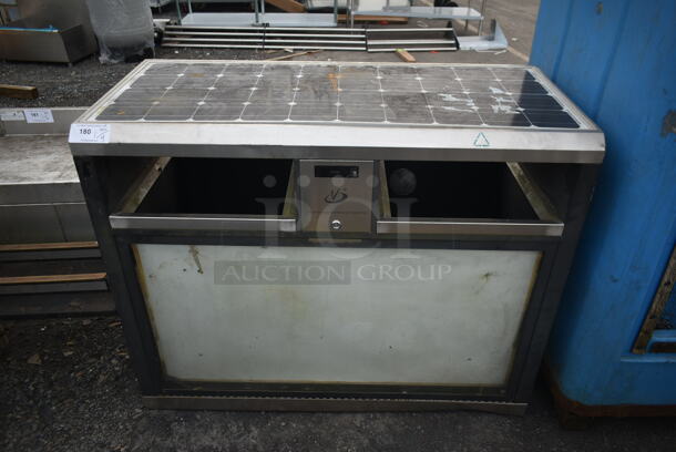 Stainless Steel Commercial Solar Energy Advertising Trash Can Shell. 