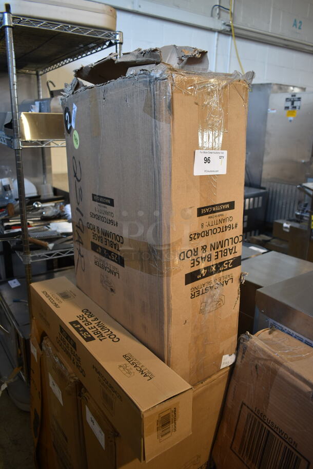 BRAND NEW SCRATCH AND DENT! Box of 8 Lancaster Table & Seating 164TCOLRD425 Table Base Column & Rod. - Image 6 of 6