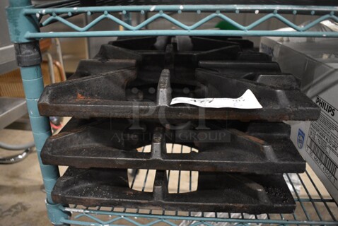6 Cast Iron Range Grates. 13x12x3. 6 W-3VI