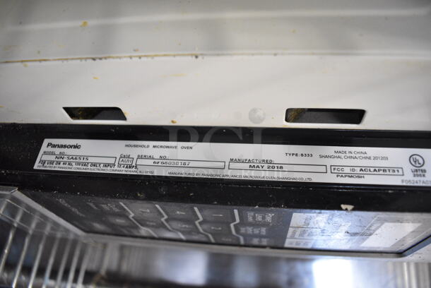 2018 Panasonic NN-SA651S Stainless Steel Countertop Microwave Oven. 120 Volts, 1 Phase.  - Image 3 of 3