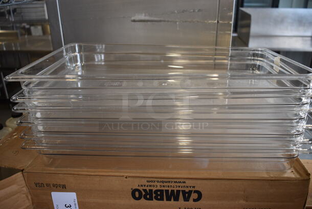 ALL ONE MONEY! Lot of 6 BRAND NEW IN BOX! Cambro Clear Poly Full Size Drop In Bins! 1/1x2 - Image 1 of 4