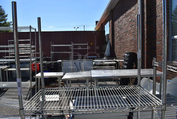 Chrome Finish 3 Tier Shelving Unit on Commercial Casters. BUYER MUST DISMANTLE. PCI CANNOT DISMANTLE FOR SHIPPING. PLEASE CONSIDER FREIGHT CHARGES. 36x18x68 - Image 3 of 4