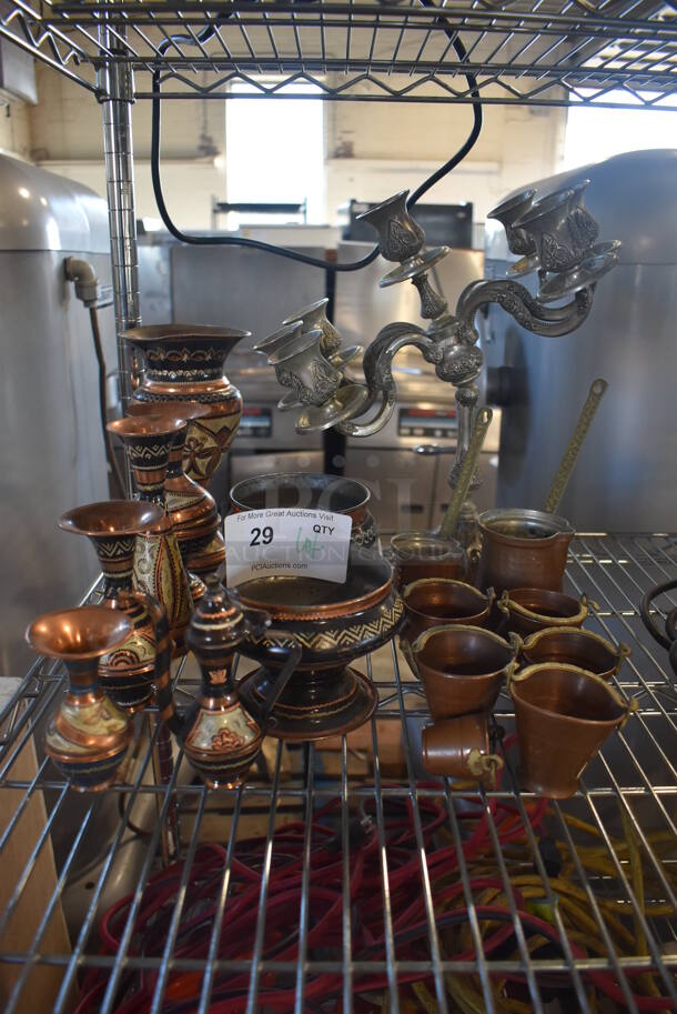 ALL ONE MONEY! Lot of Various Metal Items Including Vases, Candlestick Holder and Buckets. Includes 5x5x4 - Image 2 of 6