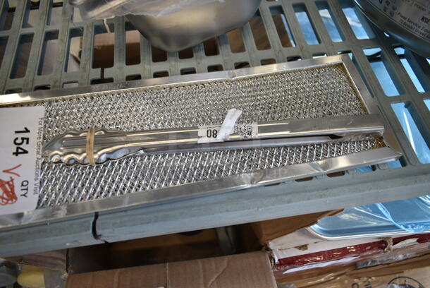 BRAND NEW SCRATCH AND DENT! ALL ONE MONEY! Lot of Edlund 4412HD 44 Series 12" Heavy-Duty Scallop Utility Tongs, Screen for Rapid Cook Oven, 2 4070349 Stainless Steel Drop In Bins, 3 4070230 Stainless Steel Drop In Bin Lids.  - Image 8 of 11
