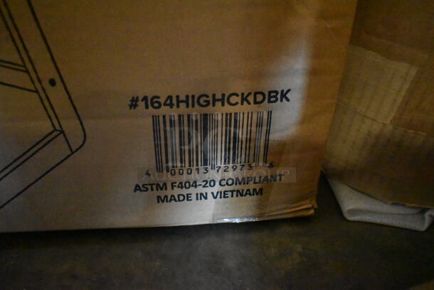 BRAND NEW SCRATCH AND DENT! Lancaster Table & Seating 164HIGHCKDBK Unassembled Standard Height Wooden High Chair with Black Finish - Image 6 of 6