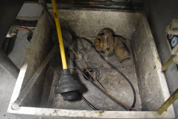 White Mop Sink w/ Meat Grinder. 24x24x10. BUYER MUST REMOVE. (kitchen) - Image 3 of 4