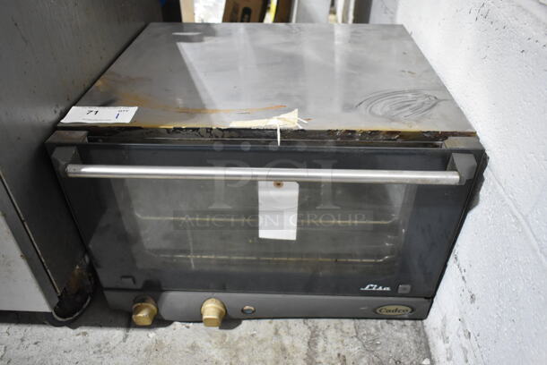 2016 Cadco XAF013 Lisa Stainless Steel Commercial Countertop Electric Powered Convection Oven w/ View Through Door and Metal Oven Rack. 120 Volts, 1 Phase. 
