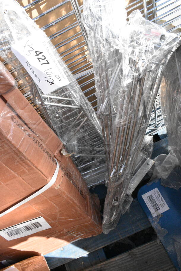 3 BRAND NEW SCRATCH AND DENT! Wire Shelf Pieces. 3 Times Your Bid!  - Image 4 of 9