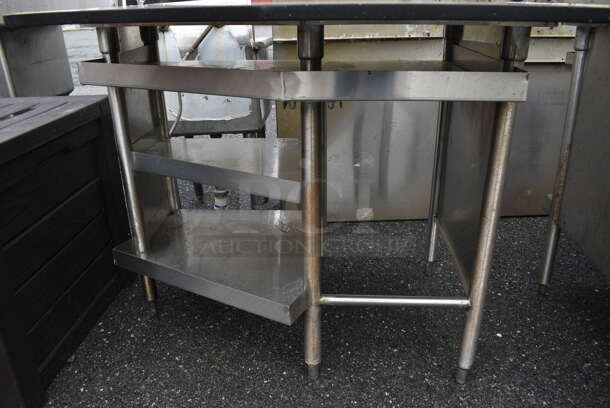 Black Marble Tabletop on Stainless Steel Frame. 39x37x34.5 - Image 3 of 4