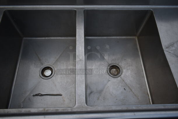 Stainless Steel Commercial 3 Bay Sink w/ Dual Drain Boards and Right Side Under Shelf. Bays 18x24. Drain Boards 22x26 - Image 5 of 9
