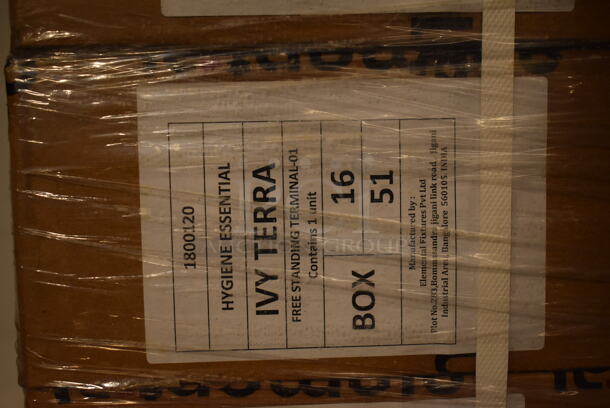 PALLET LOT of 51 BRAND NEW Boxes of Hygiene Essential Ivy Terra Free Standing Terminals for Hand Sanitizer Dispensers. 10x7x60. 51 Times Your Bid! - Image 5 of 5